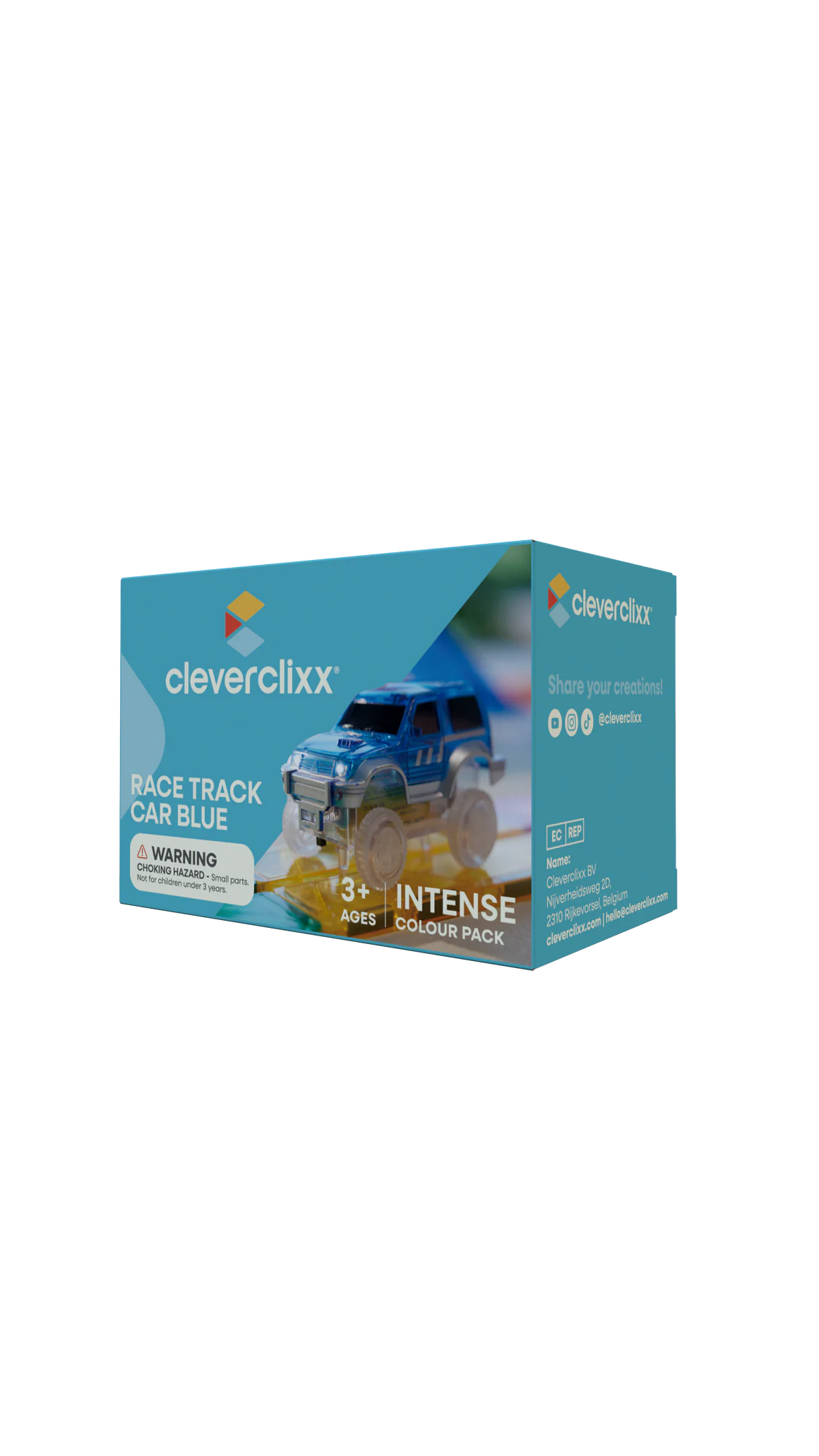 Cleverclixx - Magnetinės lenktynių trasos automobilis - mėlynas, 1vnt. Cleverclixx - Magnetinės lenktynių trasos automobilis - mėlynas, 1vnt.