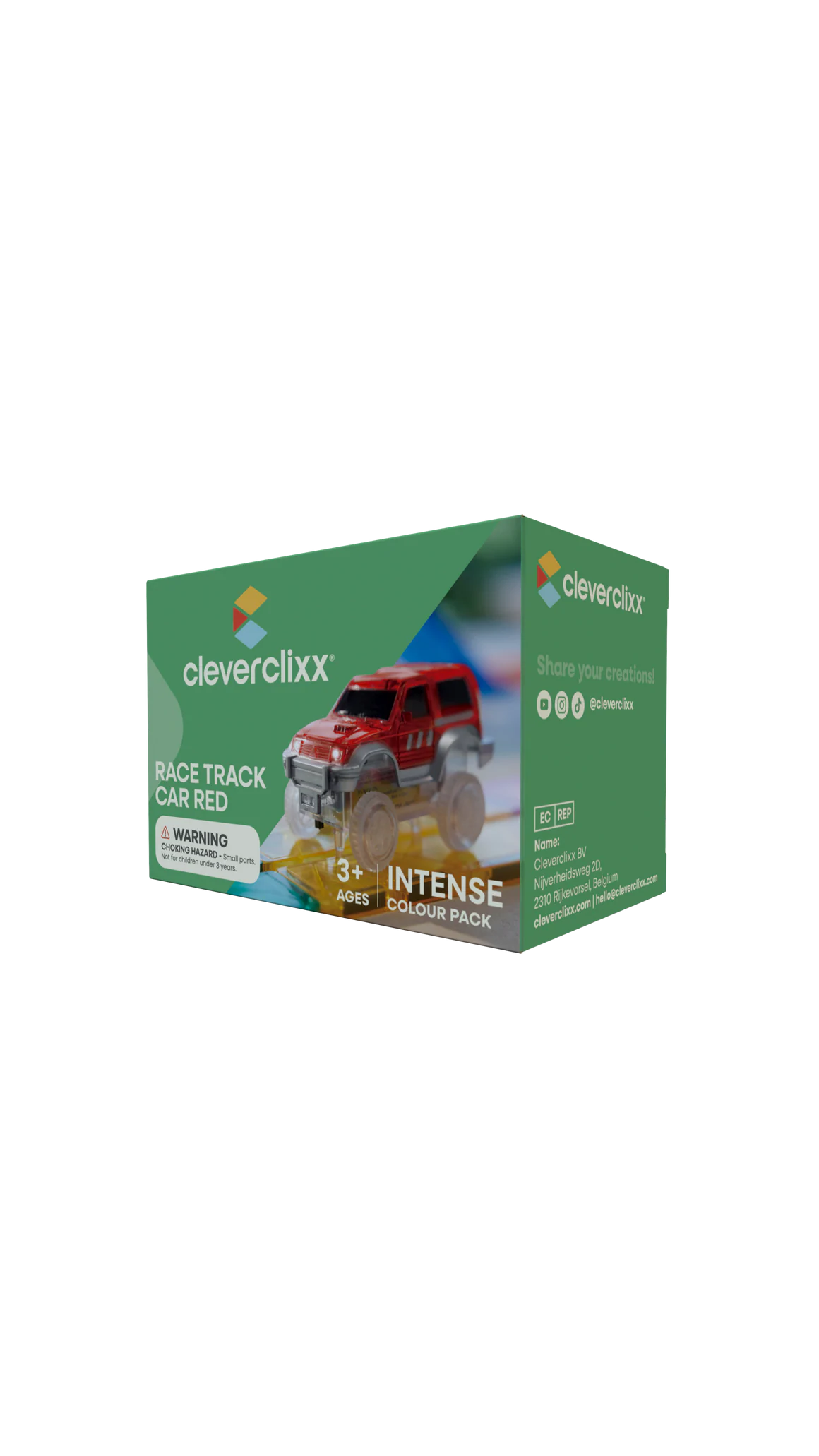 Cleverclixx - Magnetinės lenktynių trasos automobilis - raudonas, 1vnt. Cleverclixx - Magnetinės lenktynių trasos automobilis - raudonas, 1vnt.