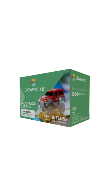 Cleverclixx - Magnetinės lenktynių trasos automobilis - raudonas, 1vnt.