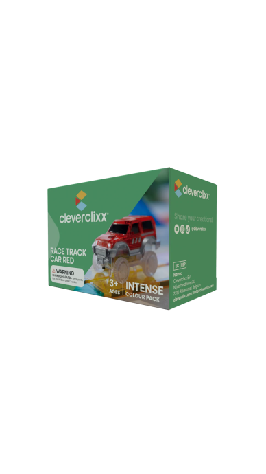 Cleverclixx - Magnetinės lenktynių trasos automobilis - raudonas, 1vnt.