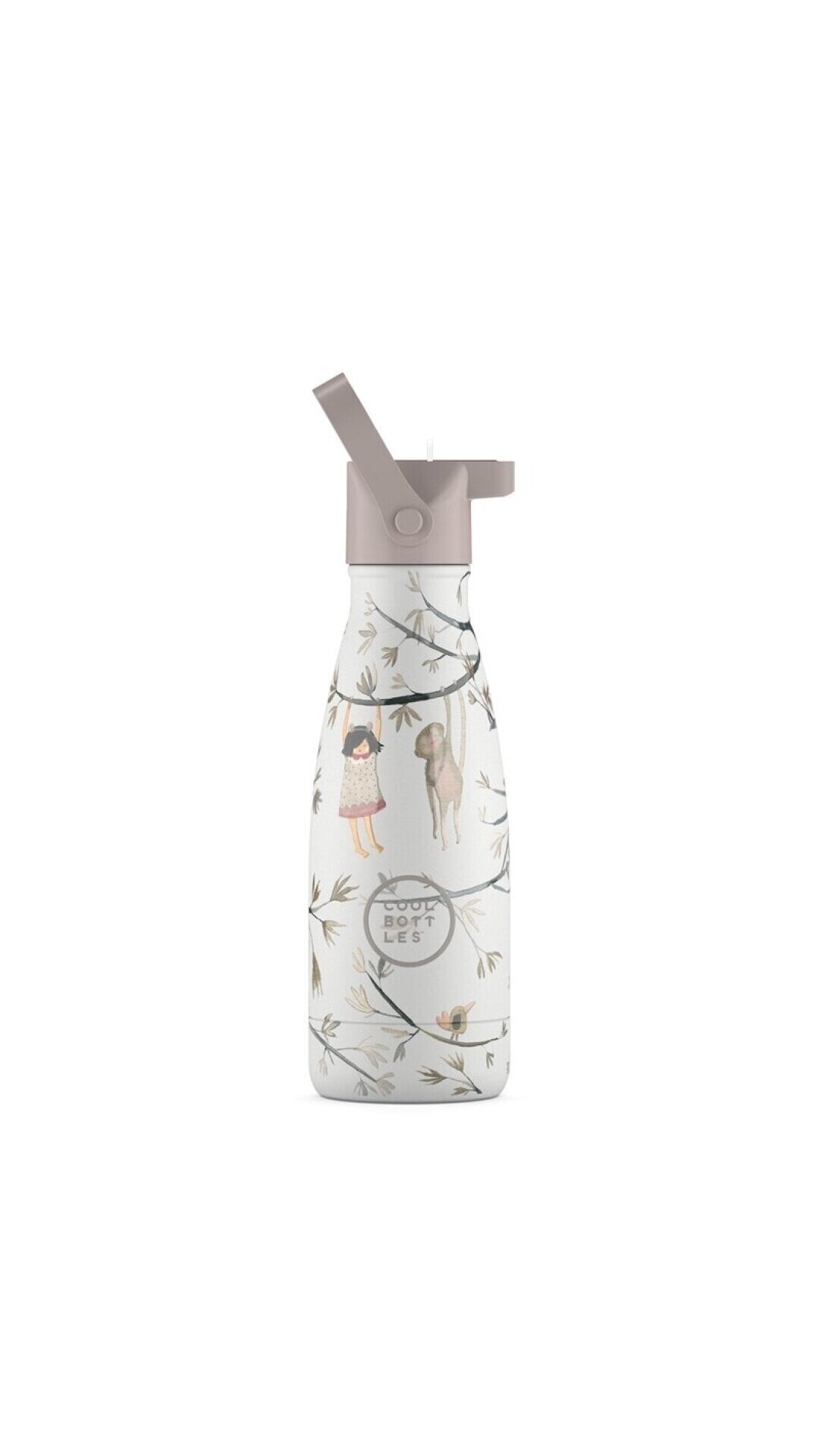 Cool Bottles - Nerūdijančio plieno vaikiškas buteliukas su šiaudeliu arba užsukimu, 260ml (Hanging friends) 3