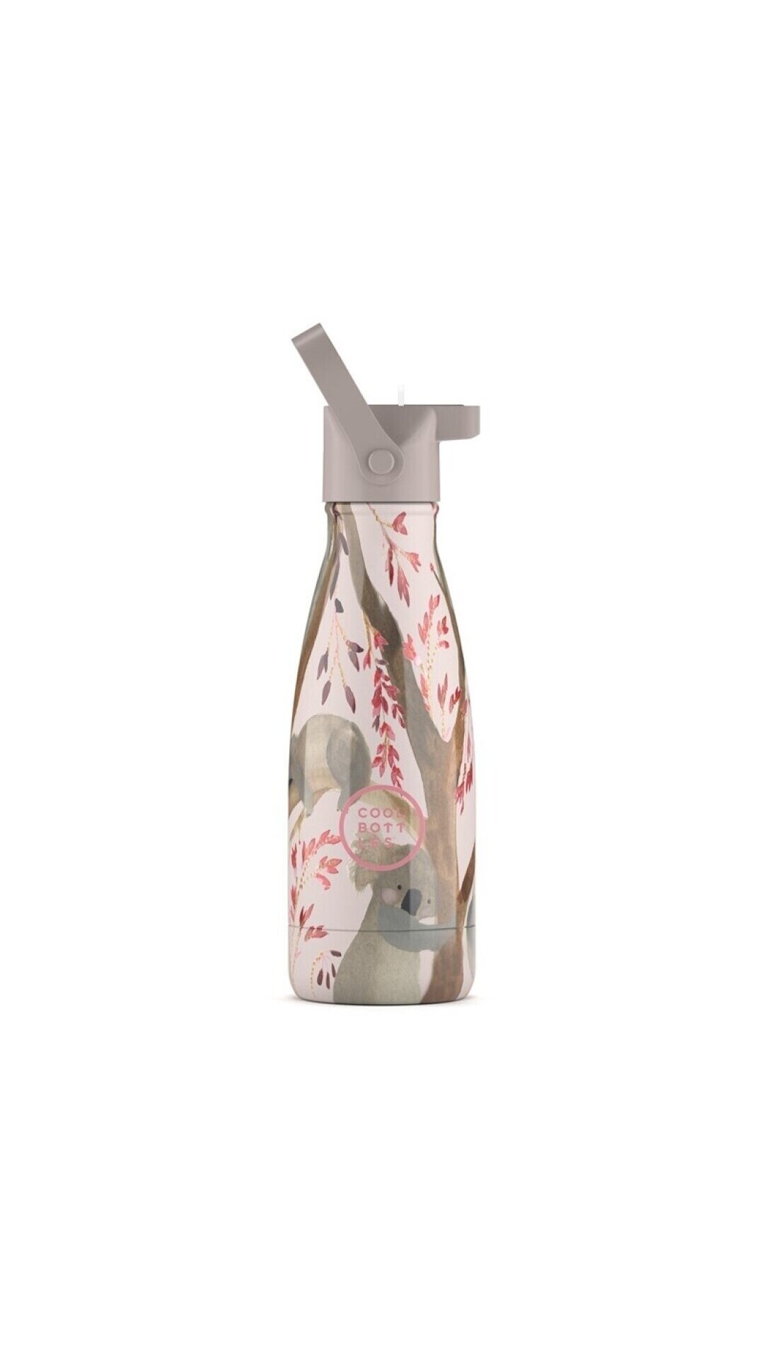 Cool Bottles - Nerūdijančio plieno vaikiškas buteliukas su šiaudeliu arba užsukimu, 260ml (Koala hugs) 4