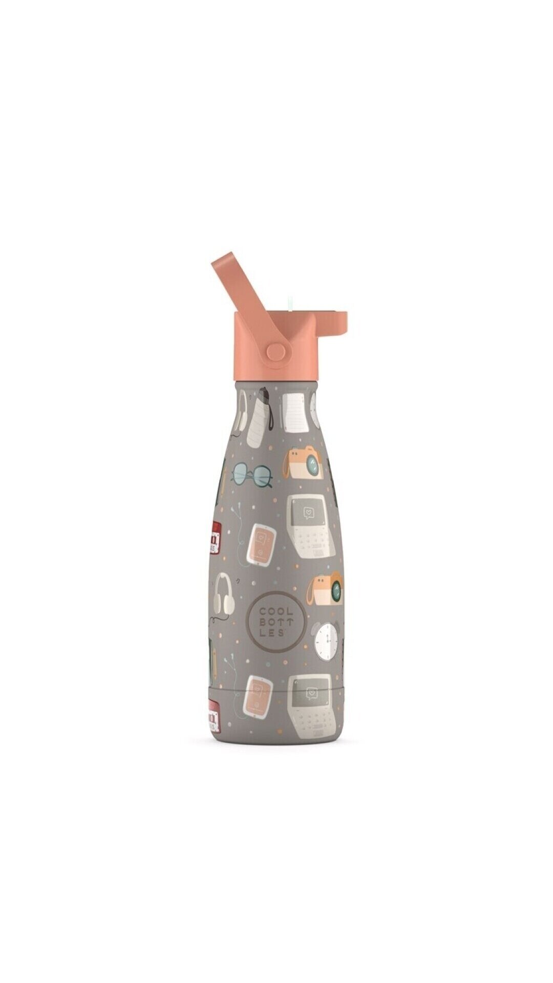 Cool Bottles - Nerūdijančio plieno vaikiškas buteliukas su šiaudeliu arba užsukimu, 260ml (Must have) 3