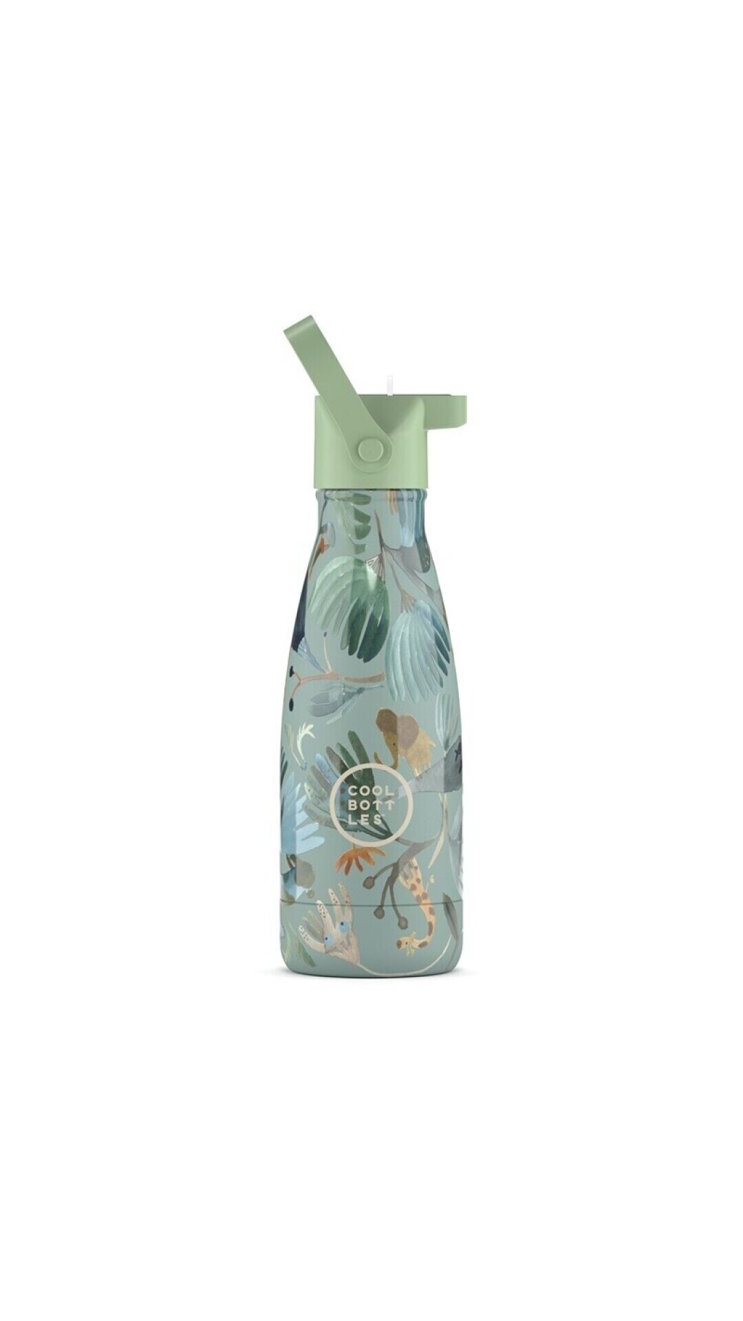 Cool Bottles - Nerūdijančio plieno vaikiškas buteliukas su šiaudeliu arba užsukimu, 260ml (Secret nature) 4