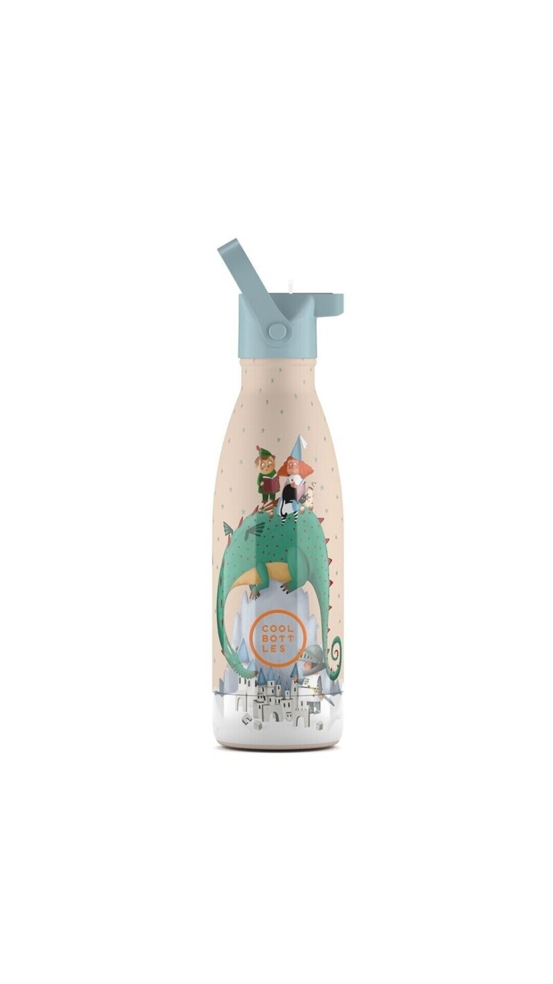 Cool Bottles - Nerūdijančio plieno vaikiškas buteliukas su šiaudeliu arba užsukimu, 350ml (Dragon dreams) 1 Cool Bottles - Nerūdijančio plieno vaikiškas buteliukas su šiaudeliu arba užsukimu, 350ml (Dragon dreams) 1