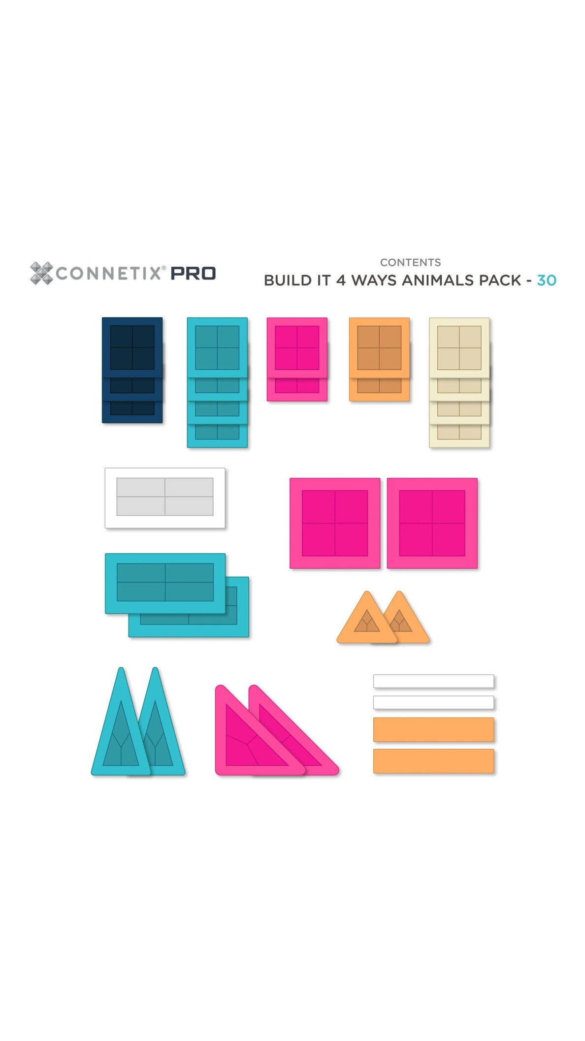 CONNETIX - magnetinis konstruktorius PRO Build It 4 Ways Animals Pack, 30d. 6 CONNETIX - magnetinis konstruktorius PRO Build It 4 Ways Animals Pack, 30d. 6