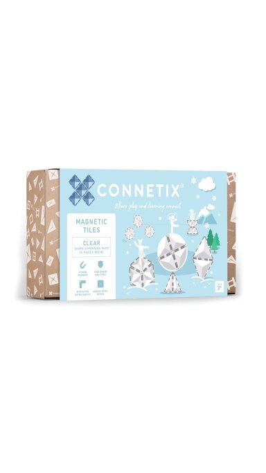 CONNETIX Skaidrių plokštelių geometrinis rinkinys 24d.