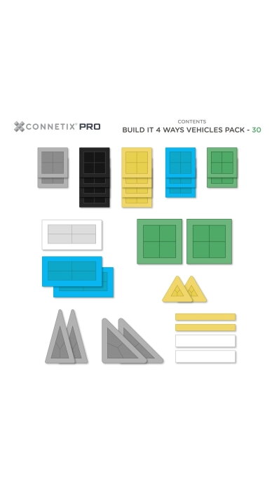 CONNETIX - magnetinis konstruktorius PRO Build It 4 Ways Vehicles Pack, 30d. 6 CONNETIX - magnetinis konstruktorius PRO Build It 4 Ways Vehicles Pack, 30d. 6