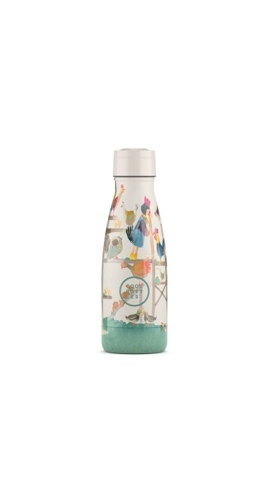 Cool Bottles - Nerūdijančio plieno vaikiškas buteliukas su šiaudeliu arba užsukimu, 260ml (Hen house) 2 Cool Bottles - Nerūdijančio plieno vaikiškas buteliukas su šiaudeliu arba užsukimu, 260ml (Hen house) 2
