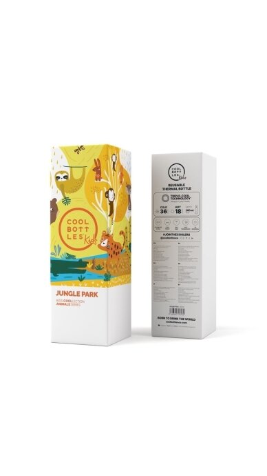 Cool Bottles - Nerūdijančio plieno vaikiškas buteliukas su šiaudeliu arba užsukimu, 260ml (Jungle park) 3 Cool Bottles - Nerūdijančio plieno vaikiškas buteliukas su šiaudeliu arba užsukimu, 260ml (Jungle park) 3
