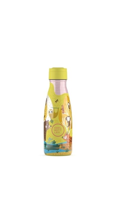 Cool Bottles - Nerūdijančio plieno vaikiškas buteliukas su šiaudeliu arba užsukimu, 260ml (Jungle park) 4