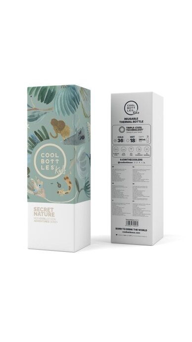 Cool Bottles - Nerūdijančio plieno vaikiškas buteliukas su šiaudeliu arba užsukimu, 260ml (Secret nature) 3 Cool Bottles - Nerūdijančio plieno vaikiškas buteliukas su šiaudeliu arba užsukimu, 260ml (Secret nature) 3
