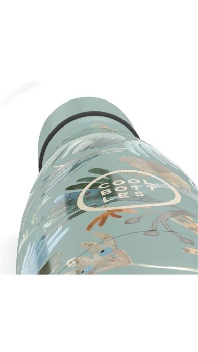 Cool Bottles - Nerūdijančio plieno vaikiškas buteliukas su šiaudeliu arba užsukimu, 260ml (Secret nature) 2