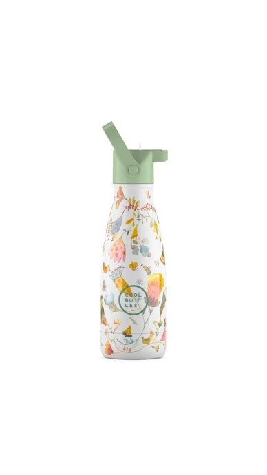 Cool Bottles - Nerūdijančio plieno vaikiškas buteliukas su šiaudeliu arba užsukimu, 260ml (Spring flowers) 3 Cool Bottles - Nerūdijančio plieno vaikiškas buteliukas su šiaudeliu arba užsukimu, 260ml (Spring flowers) 3