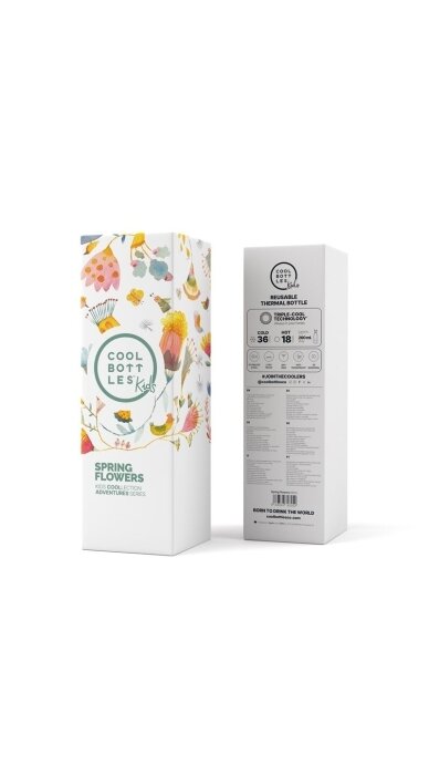 Cool Bottles - Nerūdijančio plieno vaikiškas buteliukas su šiaudeliu arba užsukimu, 260ml (Spring flowers) 4 Cool Bottles - Nerūdijančio plieno vaikiškas buteliukas su šiaudeliu arba užsukimu, 260ml (Spring flowers) 4