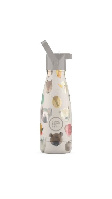 Cool Bottles - Nerūdijančio plieno vaikiškas buteliukas su šiaudeliu arba užsukimu, 260ml (Tiny creatures) 2 Cool Bottles - Nerūdijančio plieno vaikiškas buteliukas su šiaudeliu arba užsukimu, 260ml (Tiny creatures) 2