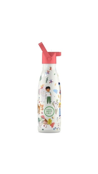 Cool Bottles - Nerūdijančio plieno vaikiškas buteliukas su šiaudeliu arba užsukimu, 350ml (Curious explorers) 1 Cool Bottles - Nerūdijančio plieno vaikiškas buteliukas su šiaudeliu arba užsukimu, 350ml (Curious explorers) 1