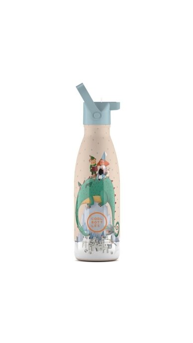 Cool Bottles - Nerūdijančio plieno vaikiškas buteliukas su šiaudeliu arba užsukimu, 350ml (Dragon dreams) 1 Cool Bottles - Nerūdijančio plieno vaikiškas buteliukas su šiaudeliu arba užsukimu, 350ml (Dragon dreams) 1