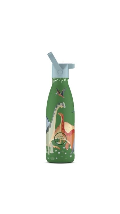 Cool Bottles - Nerūdijančio plieno vaikiškas buteliukas su šiaudeliu arba užsukimu, 350ml (Jurassic era) 1 Cool Bottles - Nerūdijančio plieno vaikiškas buteliukas su šiaudeliu arba užsukimu, 350ml (Jurassic era) 1