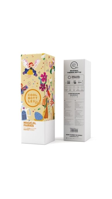 Cool Bottles - Nerūdijančio plieno vaikiškas buteliukas su šiaudeliu arba užsukimu, 350ml (Magical fairies) 4 Cool Bottles - Nerūdijančio plieno vaikiškas buteliukas su šiaudeliu arba užsukimu, 350ml (Magical fairies) 4