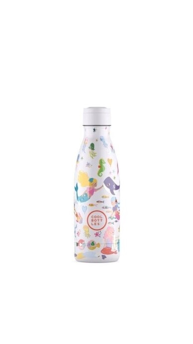 Cool Bottles - Nerūdijančio plieno vaikiškas buteliukas su šiaudeliu arba užsukimu, 350ml (Sweet mermaids) 1 Cool Bottles - Nerūdijančio plieno vaikiškas buteliukas su šiaudeliu arba užsukimu, 350ml (Sweet mermaids) 1