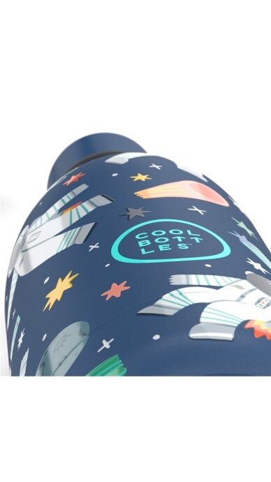 Cool Bottles - Nerūdijančio plieno vaikiškas buteliukas su šiaudeliu arba užsukimu, 500ml (Galactic ride) 1 Cool Bottles - Nerūdijančio plieno vaikiškas buteliukas su šiaudeliu arba užsukimu, 500ml (Galactic ride) 1