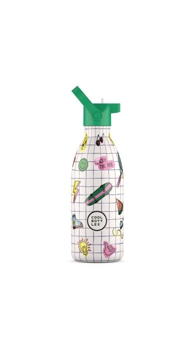 Cool Bottles - Nerūdijančio plieno vaikiškas buteliukas su šiaudeliu arba užsukimu, 500ml (Play mode) 1