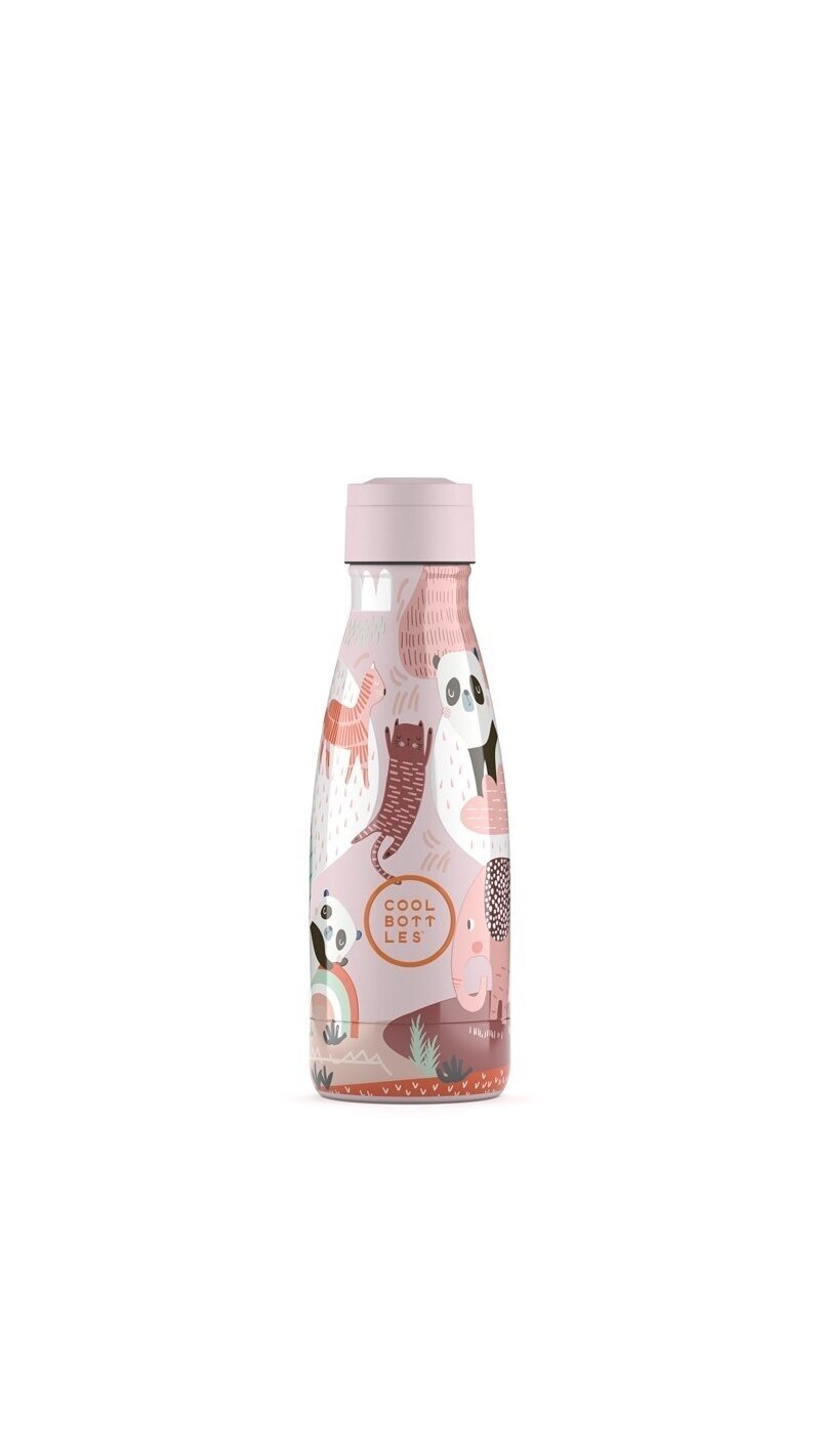 Cool Bottles - Nerūdijančio plieno vaikiškas buteliukas su šiaudeliu arba užsukimu, 260ml (Panda gang) 3