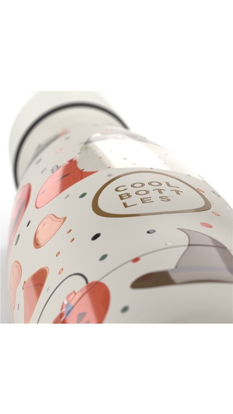 Cool Bottles - Nerūdijančio plieno vaikiškas buteliukas su šiaudeliu arba užsukimu, 260ml (Trickor treat) 2
