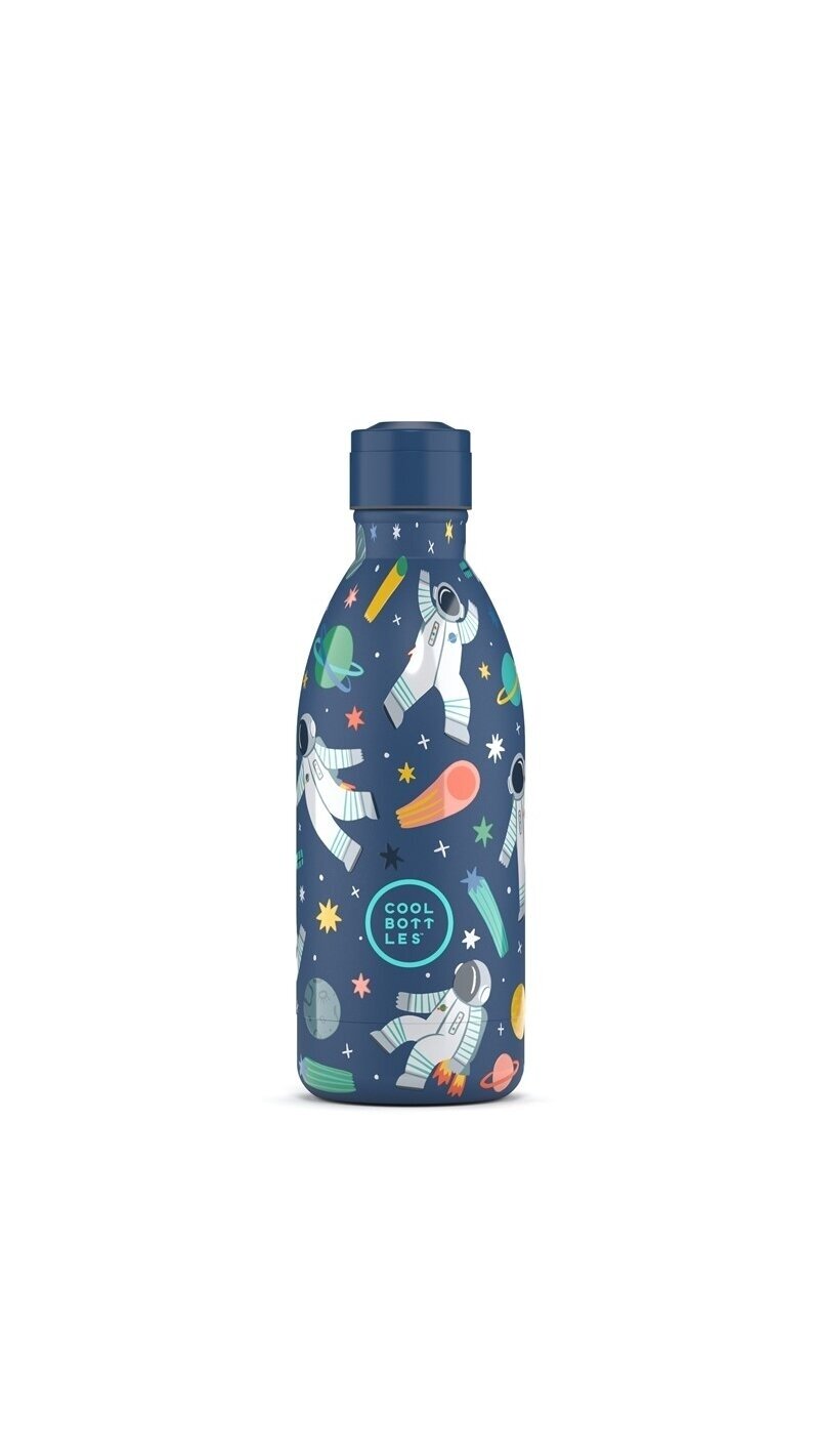 Cool Bottles - Nerūdijančio plieno vaikiškas buteliukas su šiaudeliu arba užsukimu, 500ml (Galactic ride)