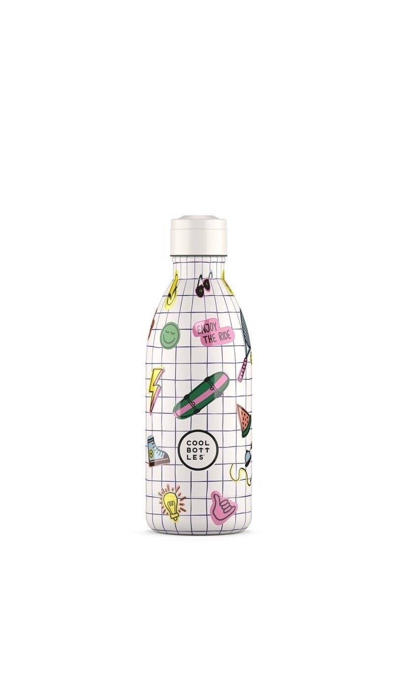 Cool Bottles - Nerūdijančio plieno vaikiškas buteliukas su šiaudeliu arba užsukimu, 500ml (Play mode)