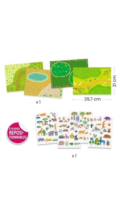 DJECO Daugkartiniai 3D lipdukai - Gyvūnai