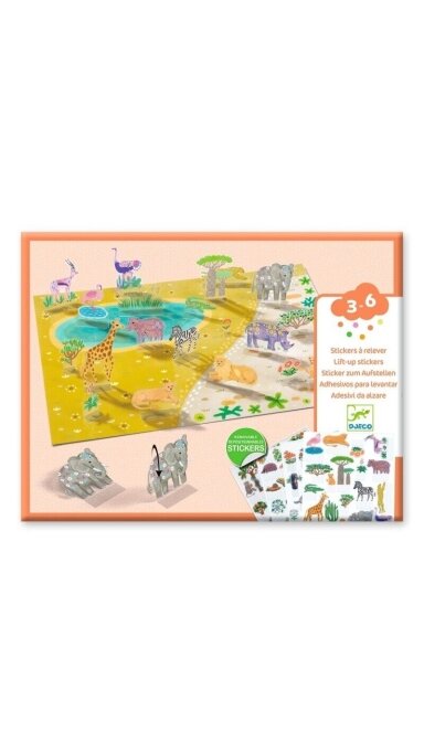 DJECO Daugkartiniai 3D lipdukai - Gyvūnai