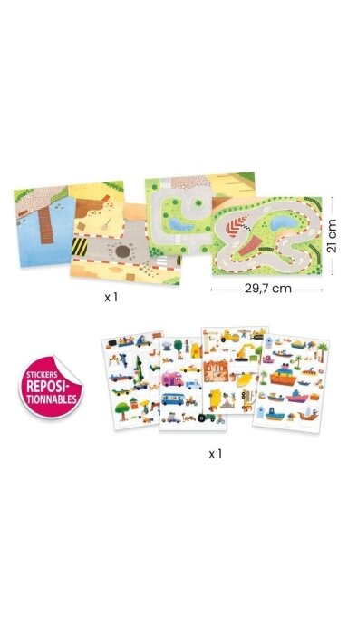 DJECO Daugkartiniai 3D lipdukai - Transporto priemonės