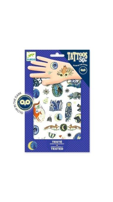 DJECO Tatuiruotės - Nakties atspindžiai (50+ tatuiruočių)