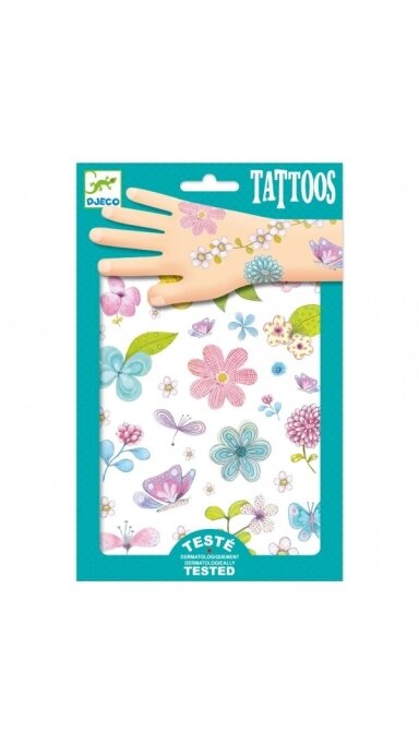 DJECO Tatuiruotės - Pievų gėlės (50+ tatuiruočių)