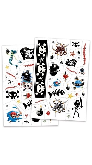 DJECO Tatuiruotės - Piratai (50+ tatuiruočių)
