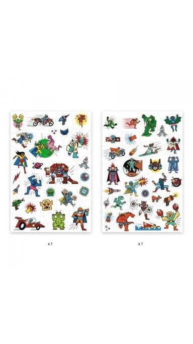 DJECO Tatuiruotės - Superherojai (50+ tatuiruočių)