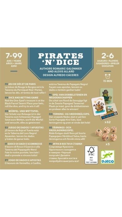 DJECO - Metamųjų kauliukų žaidimas - Piratų kauliukai 5