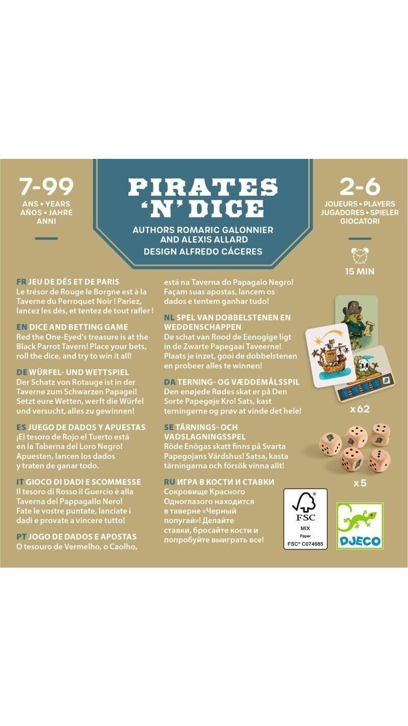 DJECO - Metamųjų kauliukų žaidimas - Piratų kauliukai 5