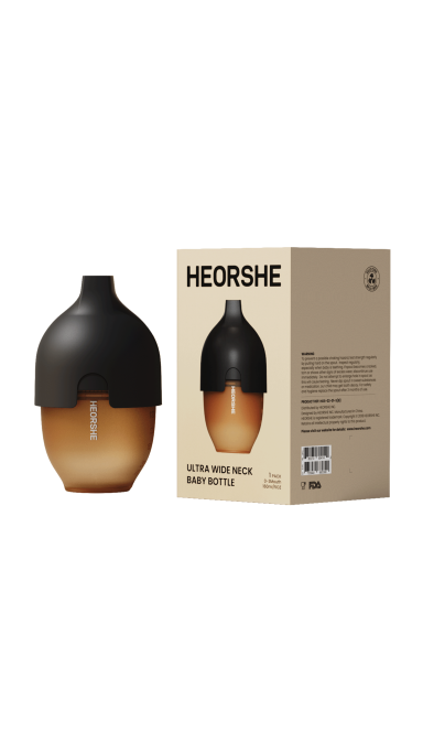 HEORSHE - Silikoninis kūdikio buteliukas, juodas, 160ml