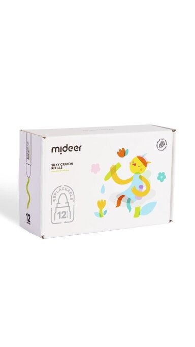 Mideer - Šilkinių kreidelių papildymas, 12 spalvų