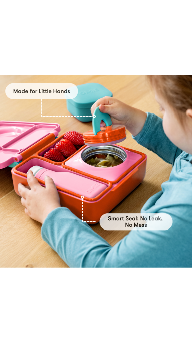 Pietų dėžutė su termosu OmieBox, Pink berry
